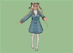 卡通女孩人物SU模型