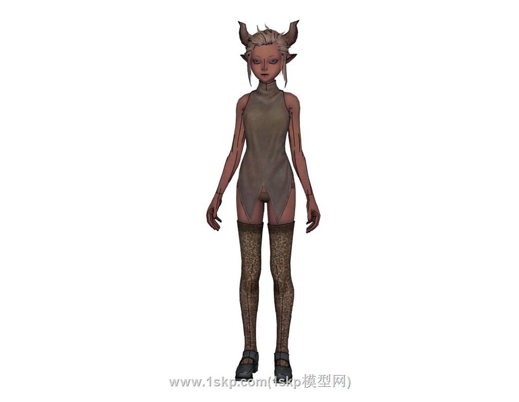 妖怪女孩人物SU模型