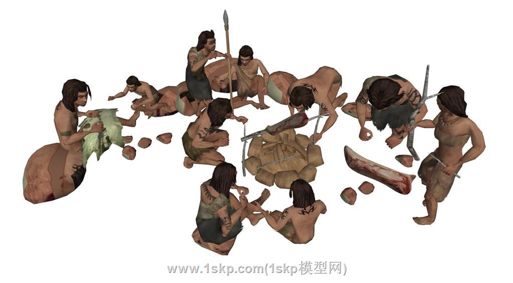 原始人土著人野人人物SU模型