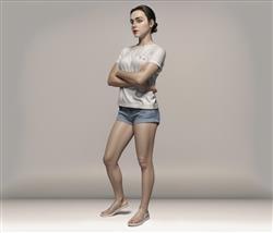 抱肘站姿美女人物