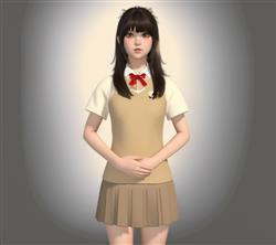 女生学生站姿人物