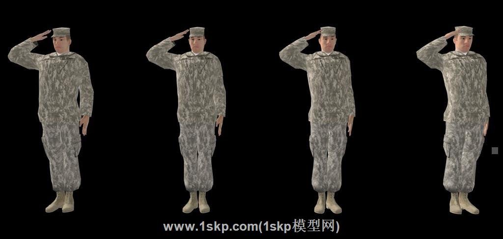 士兵敬礼人物