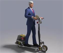 外国男人骑车电瓶车