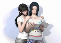 美女闺蜜看书人物