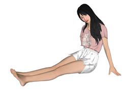 坐地上的美女