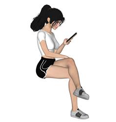 玩手机的美女人物