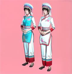 苗族少数民族美女 免费sketchup模型下载