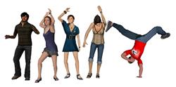 街舞广场舞跳舞多人人物