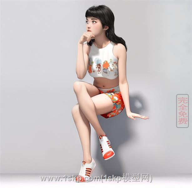 坐姿少女人物