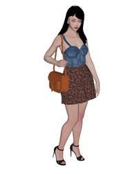 购物的挎包美女人物 免费sketchup模型下载
