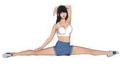 运动健美劈叉的美女