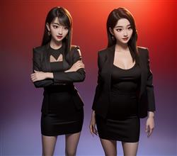 抱手的美女人物