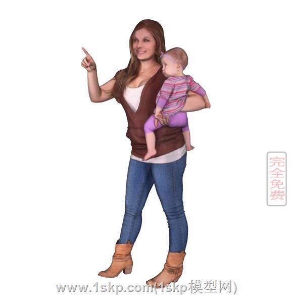 抱着婴儿的妈妈