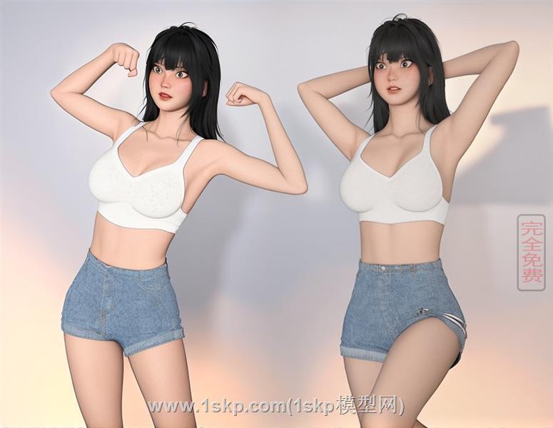 运动健身的少女