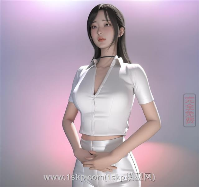 前台站姿的礼仪美女