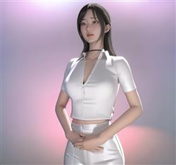 前台站姿的礼仪美女