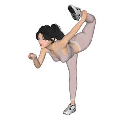 金鸡独立的瑜伽美女