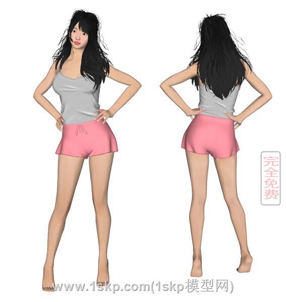精细叉腰的美女