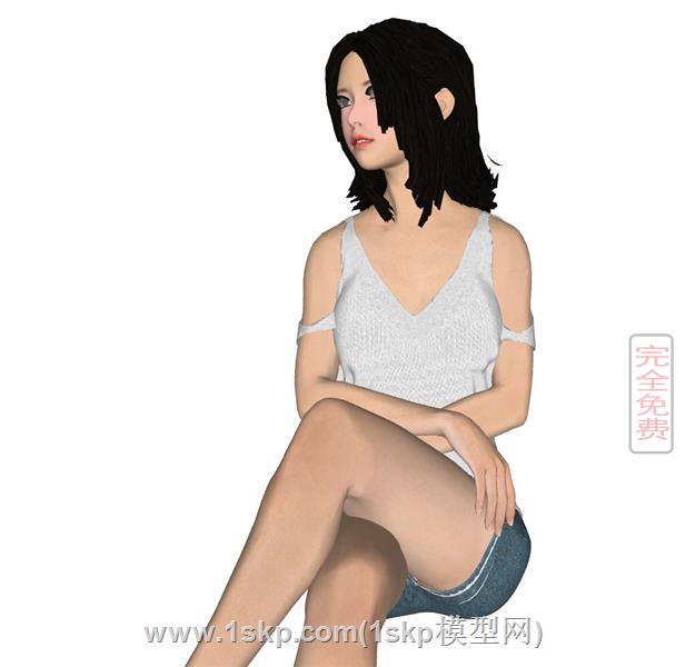 坐姿女孩人物
