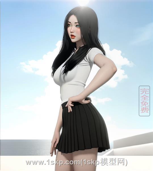 叉腰的美女人物