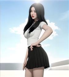 叉腰的美女人物