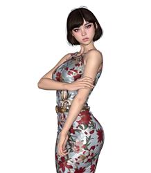 无袖旗袍的美女