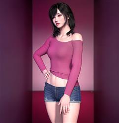 叉腰的美女人物