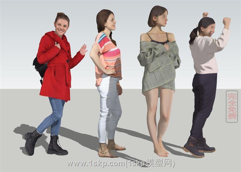 3D多人女人侧面