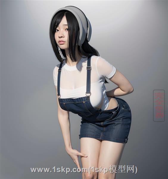身体前倾的美女人物