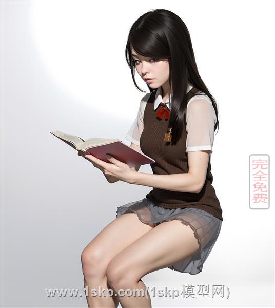 坐姿看书女生