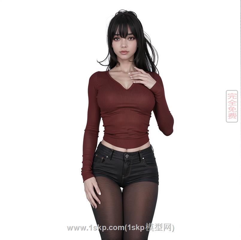 站长牛仔裤女孩人物
