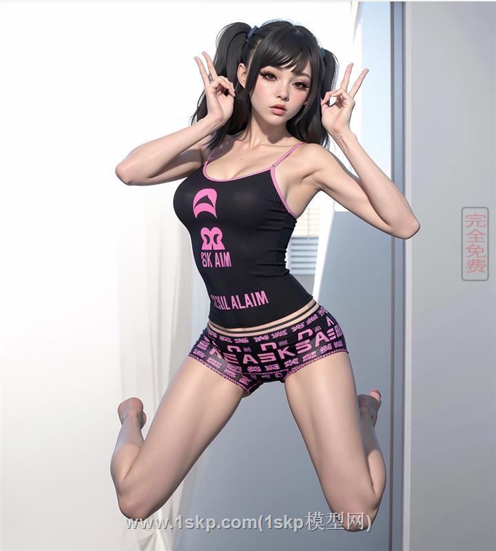 网红拍照女孩人物