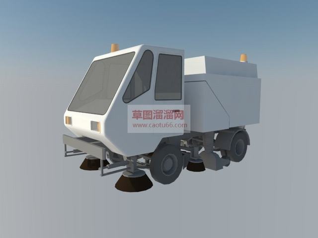 清扫车道路清扫车环卫车SU模型