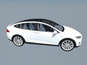 特斯拉汽车小车模型SU模型