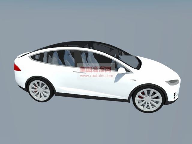 特斯拉汽车小车模型SU模型