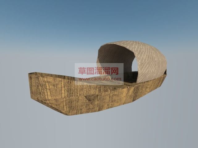 乌篷船双桨没SU模型