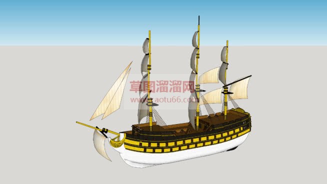 精细的船帆SU模型