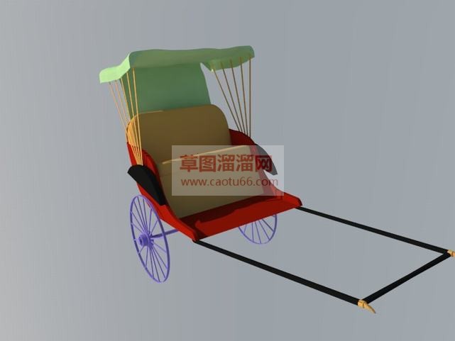 人力三轮车黄SU模型