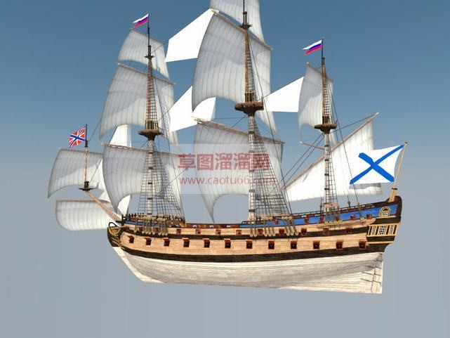 英吉利战船帆SU模型