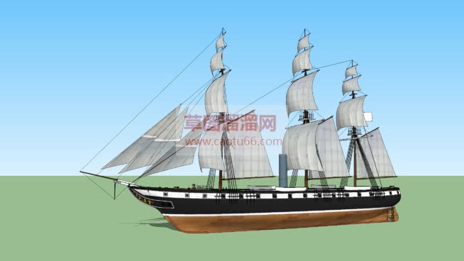 古代战舰战船SU模型