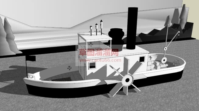 怎么做汽船SU模型