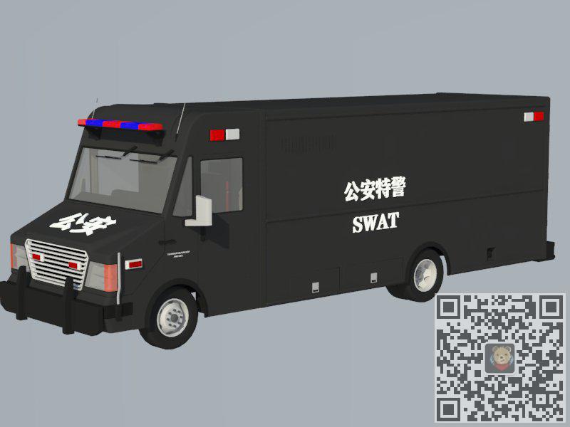特警车公安车警车SU模型