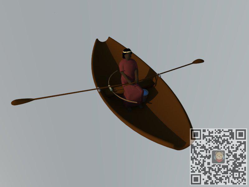 双桨小船小舟SU模型