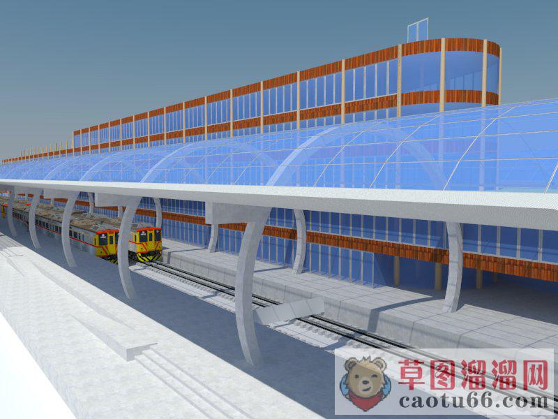 火车站站台SU模型