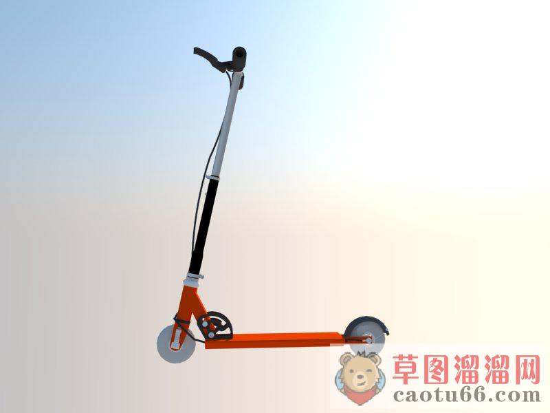 太空脚踏车滑板车SU模型