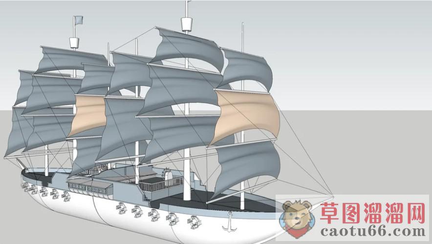 帆船海盗船SU模型