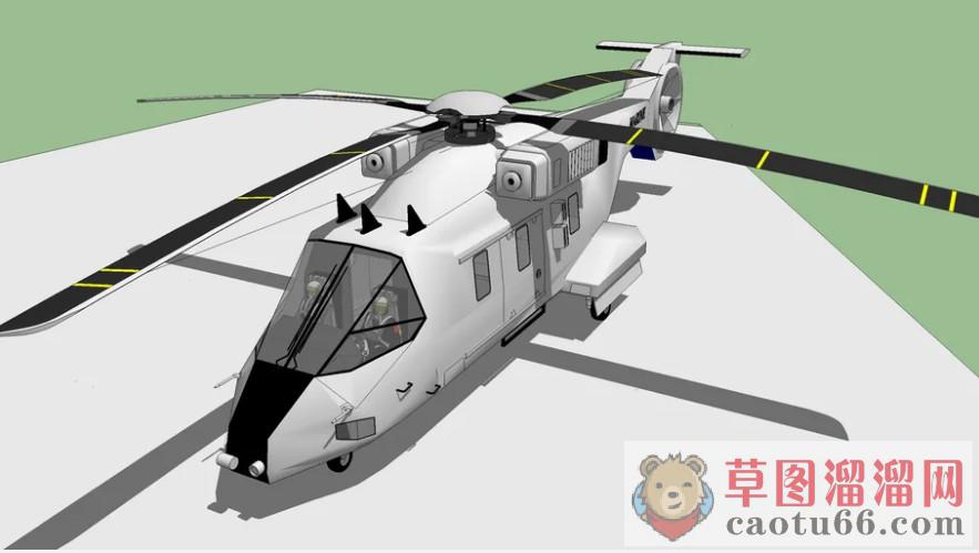 直升机飞机SU模型