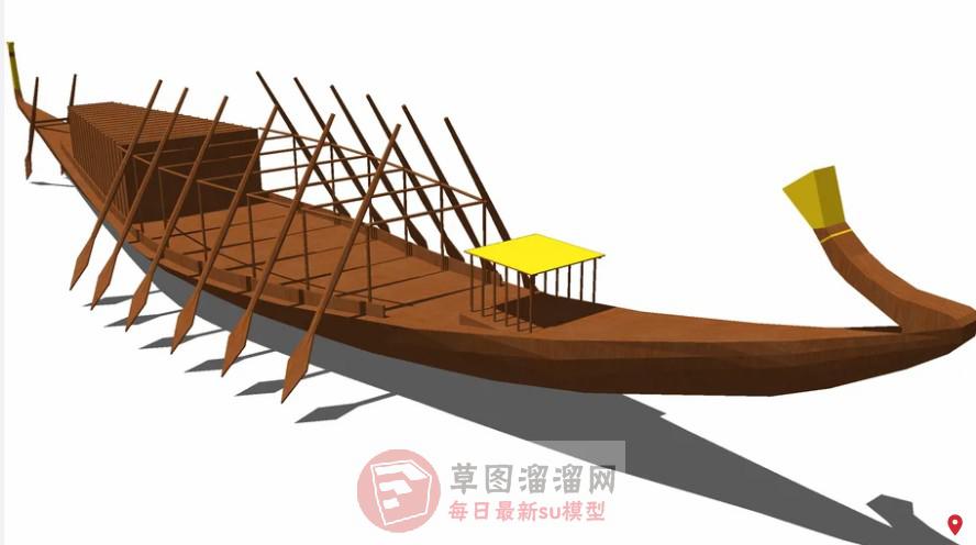 划船龙舟SU模型