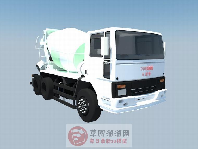 泥罐车搅拌车SU模型