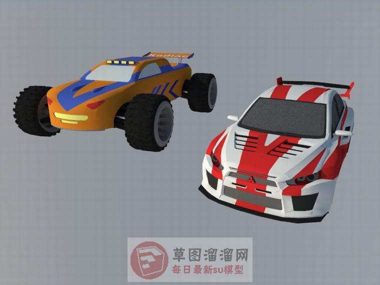怪兽车大脚车玩具SU模型